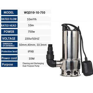 Pompe submersible haute pression en acier inoxydable QY WQD10-10-750 220V 750W pour l'irrigation domestique et agricole - Product Image 2