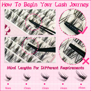 Private Label <strong>Cluster</strong> <strong>Lashes</strong> Kit D Curl <strong>Lash</strong> <strong>Clusters</strong> Invisible Band Natural Diy Individual Custom <strong>Cluster</strong> Eyelash Kit - Product Image 4