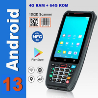 Terminal portable Rugline 4G PDA Android 13.0 avec scanner de codes-barres 2D, Wi-Fi sans fil, Bluetooth, GPS, écran tactile robuste, en stock