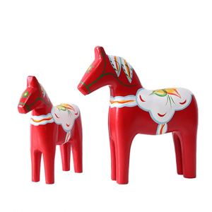 Figura Decorativa de Caballo Dala Pulida, Pintada a Mano, Estilo Folk, Estatua de Caballo Sueco, Clásica, de Madera, para Navidad - Product Image 2