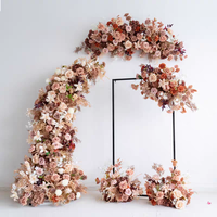 Décoration florale d'automne pour allée de mariage, oreillers décoratifs, orchidées brunes, parfum chocolat, fleurs artificielles, arche florale pour événements