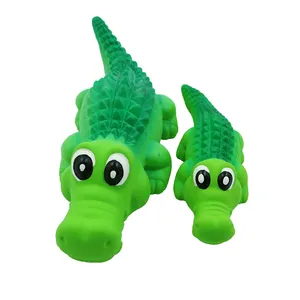 Hot Sell Low Price Promotion Squeaky Pet Toys Interactive Natural Latex Chew Crocodile Dog Toy With Squakers