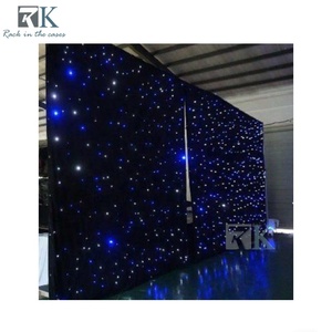 Rideau LED étoilé bleu et blanc avec perles, toile de fond pour événements avec supports en tuyaux - Product Image 5