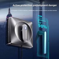 Robot aspirateur intelligent et électrique pour le nettoyage des vitres carrées de grandes surfaces, avec pulvérisation d'eau automatique