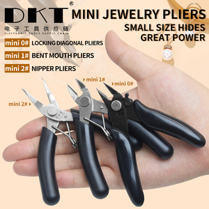 Kit de pinces à bijoux miniatures portables en acier au manganèse, coupe-fils diagonaux pour la réparation de bijoux et la modélisation - Product Image 2