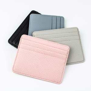 Solid Color Soft PU <b>Card</b> <b>Holder</b> with 6 Slots Custom Logo Business Credit & ID <b>Card</b> Pocket - Product Image 6