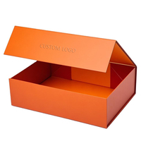 Boîte cadeau vide pliable en carton rigide noir de luxe avec logo personnalisé de qualité supérieure