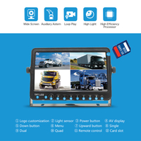 Moniteur autonome 7 pouces AHD avec enregistrement DVR pour bus et camions, affichage quad 4 canaux