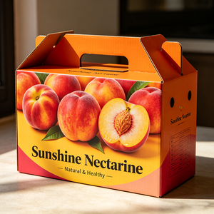Boîte d'emballage personnalisée pour fruits en carton ondulé imperméable avec poignée, <span class=keywords><strong>livraison</strong></span> en 72h - Product Image 3