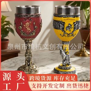 Gold Lion Stemmed Wine <b>Glass</b> Resin Handmade Modern Party Decoration QH-25081 - Product Image 5