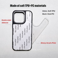Vente en gros de coques de téléphone en TPU 2D PC noir avec impression UV, vierges pour iPhone 14 Pro