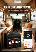 Batterie au lithium Enlzh 12,8 V 50 Ah auto-chauffante pour stockage d'énergie solaire, Bluetooth en option pour système d'énergie solaire
