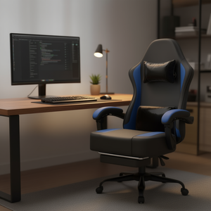 Silla de Juego Ergonómica de Cuero PU con Reposabrazos 4D, Reposacabezas Ajustable, Soporte Lumbar, Silla de Escritorio Reclinable - Product Image 2