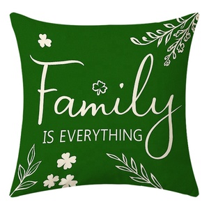 Ensemble de housses de coussin irlandaises pour la Saint-Patrick, motif trèfle porte-bonheur, en <span class=keywords><strong>lin</strong></span> - Product Image 3