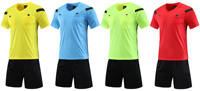 Kit d'arbitre de football personnalisé avec logo OEM, col en V, haute qualité, respirant, ensemble uniforme d'arbitre de football pour l'entraînement d'équipe