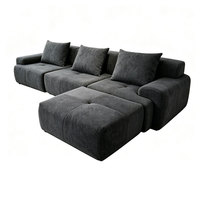 Canapé compressé en tissu respirant et canapé sans structure, parfait pour le salon, chaise longue confortable toute saison