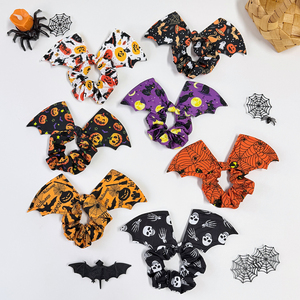 Elastico per capelli con ali di pipistrello di Halloween per donne e ragazze, simpatico e divertente, con stampa zucca e fantasma, accessorio per capelli per feste e festival - Product Image 3