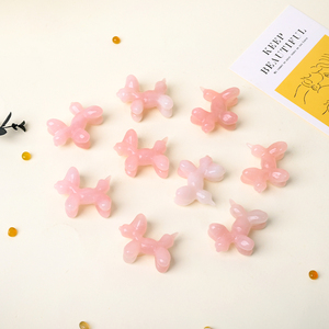 Vente en gros de chiens en cristal mignons sculptés à la main en quartz rose naturel pour souvenirs et cadeaux - Product Image 5