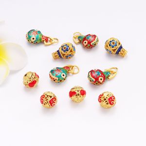 Colgante de Bestia Devoradora de Oro con Esmalte Cloisonné y Cuentas de Calabaza, Accesorios de Joyería DIY, Formas Mixtas, Fornituras de Joyería Hechas a Mano - Product Image 3