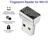 OEM Mini Wins Hello Fingerprint Reader Password-Free Login Biometric Fingerprint Dongle USB Adapter for Desktop Laptop