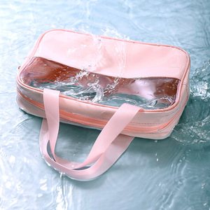 Travel <b>Makeup</b> <b>Bag</b> <b>Transparent</b> Pvc Cosmetic Storage Waterproof Toiletry Organizer Rectangle Shape For Trip - Product Image 2