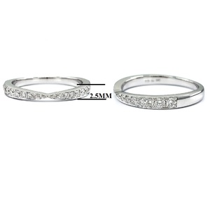 HK Factory Wholesale High Quality Designer Trendy Fine Jewellery 18k Solid White Gold Real Diamond Wedding Band <b>Ring</b> Women Party - Product Image 2