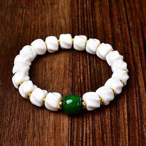 Deer Antler Baixiang Seed <strong>Bracelet</strong> Buddhist Prayer Beads Cypress Seed Hand Chain Vintage Cultural Play Bone Horn Bangle Made - Product Image 3