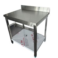 Table de travail carrée en acier inoxydable 304 de qualité alimentaire, robuste, de qualité commerciale, avec dosseret, prix d'usine