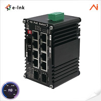 Switch Industri DIN Rail 8-Port PoE++ 90W Pengeras Tegangan AI Smart Managed