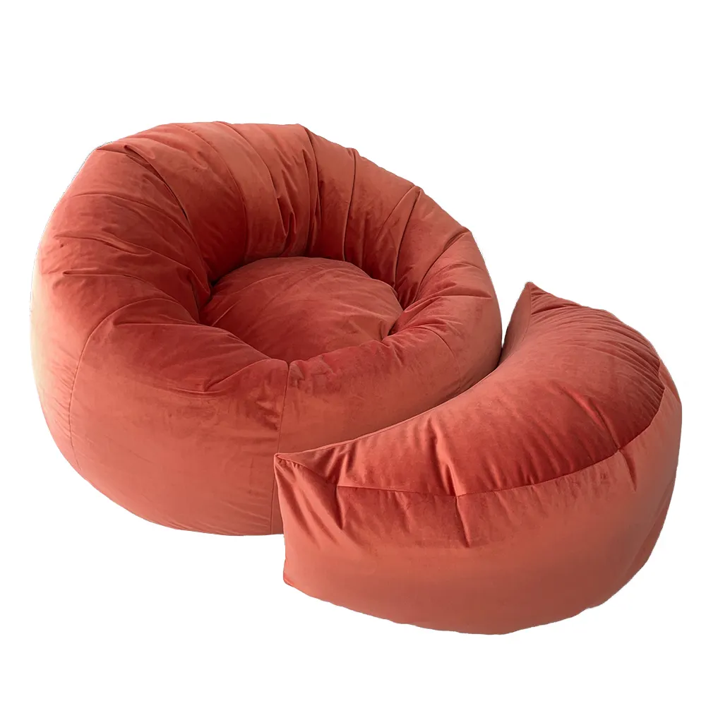 Sitzsack Wohnzimmer Hochwertiges faules Sofa Farbe Große Schüssel Form Sitzsack Stuhl Mit Fuß schemel Benutzer definierte Großhandel Sitzsack Liege