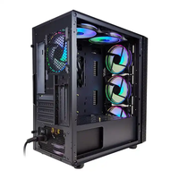MEIJI Nouveau boîtier de jeu MATX avec ventilateurs ARGB avec fenêtre en verre trempé Boîtier PC de bureau Boîtier tour moyenne gabinete gamer