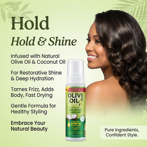 มูสจัดแต่งทรงผมระดับซาลอน สำหรับผมธรรมดา ด้วยน้ำมันธรรมชาติ ยึดเกาะแข็งแรง ปราศจากสารก่อภูมิแพ้ เงางามสูง ควบคุมผมชี้ฟู ใช้ได้ทั้งชายและหญิง - Product Image 4