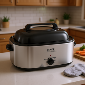 Horno Asador Eléctrico Vevor, Capacidad para 30 Libras de Pavo, Tapa con Sistema de Asado Automático, Acero Inoxidable, Uso Doméstico - Product Image 2