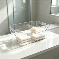 Boîte de rangement alimentaire transparente en PET pour réfrigérateur avec poignée, sans BPA, à ouverture facile, design multifonctionnel, organisateur de réfrigérateur pour cuisine