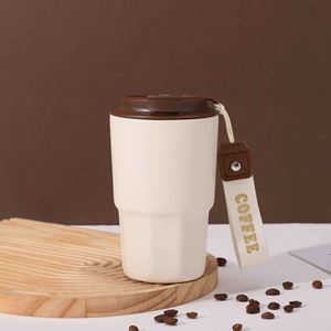 แก้วกาแฟสแตนเลสสตีลทันสมัยพร้อมฝาปิด แก้วน้ำเก็บความร้อนสุญญากาศ ดีไซน์มินิมอล เก็บอุณหภูมิได้นาน 12-24 ชั่วโมง เก็บความร้อนและความเย็น - Product Image 5