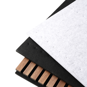 3Dモデルデザイン高級木製ベニヤスラットウォールパネル、リサイクルフェルトバッキングアコースティックパネルAkupanel - Product Image 4