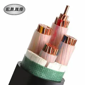 Kabel HongSheng 0.6/1KV YJV PVC inti tembaga berselubung kabel daya bawah tanah 4*25