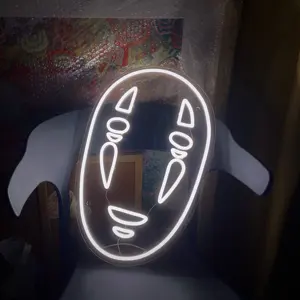 Anime Face Neon Signs, Handmade Custom LED Neon Sign,For Room Birthday Neon Sign Wedding Home Party Decoration