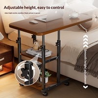 Bureau mobile réglable en hauteur avec roulettes, en MDF, pour le bureau, l'étude et la chambre à coucher