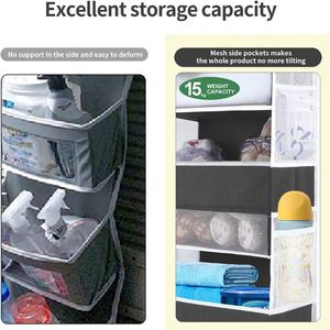 Behind the Door Storage <b>Shelf</b> Organizer 4 Large Capacity Pockets 6 Mesh Side Pockets 33 Lbs Weight Capacity Hanging - Product Image 3