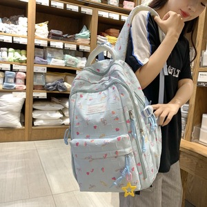 Fresh Cute Floral <b>Backpack</b> For Girls 15 Inches <b>School</b> Education Printing Pattern Interior Zipper Pocket - Product Image 3