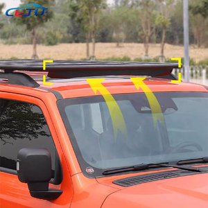 รถอลูมิเนียมสีดำ4x4หลังคาแบนแพลตฟอร์มกระเป๋าเดินทางสำหรับ GWM Great Wall Motor wey wey 300 2020-2025 - Product Image 6