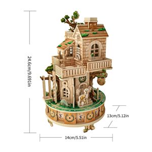 Boîte à musique <span class=keywords><strong>en</strong></span> <span class=keywords><strong>bois</strong></span> 3D à assembler soi-même, modèle <span class=keywords><strong>de</strong></span> <span class=keywords><strong>construction</strong></span> artisanal, <span class=keywords><strong>jouet</strong></span> créatif <span class=keywords><strong>de</strong></span> <span class=keywords><strong>construction</strong></span> <span class=keywords><strong>de</strong></span> maison <span class=keywords><strong>de</strong></span> campagne - Product Image 3