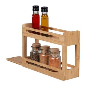 Wooden double-layer spice <b>rack</b>, multi-functional countertop spice <b>storage</b> <b>rack</b>, movable spice <b>bottle</b> food <b>storage</b> <b>rack</b> - Product Image 5