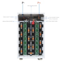 Caja de Batería Vertical EEL 48V 16S DIY con BMS SEP 200A Integrado + Equilibrador + Disyuntor + Fusible para LiFePO4 de 280Ah 300Ah 330Ah (Stock Europeo)