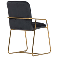Meubles européens de haute qualité, pieds en métal plaqué or, fauteuil en velours noir