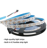 Tira de LED direccionable USB WS2812B de 5 V, impermeable IP, tiras de LED WS2812B para exteriores, luces LED WS2812B de 20 mm