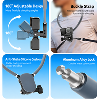 Support de cou et de poitrine pour caméra d'action POV pour GoPro DJI Osmo Insta360, vue à la première personne, mains libres, support en silicone