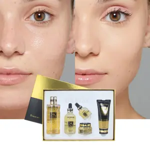Set per la cura della pelle del viso prodotto in fabbrica Anti-invecchiamento Whitening24k Set per la cura della pelle nutriente in oro