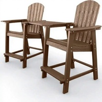 Chaise haute Adirondack en HIPS pour l'extérieur, chaise haute Adirondack imperméable pour terrasse, tabouret de bar Adirondack